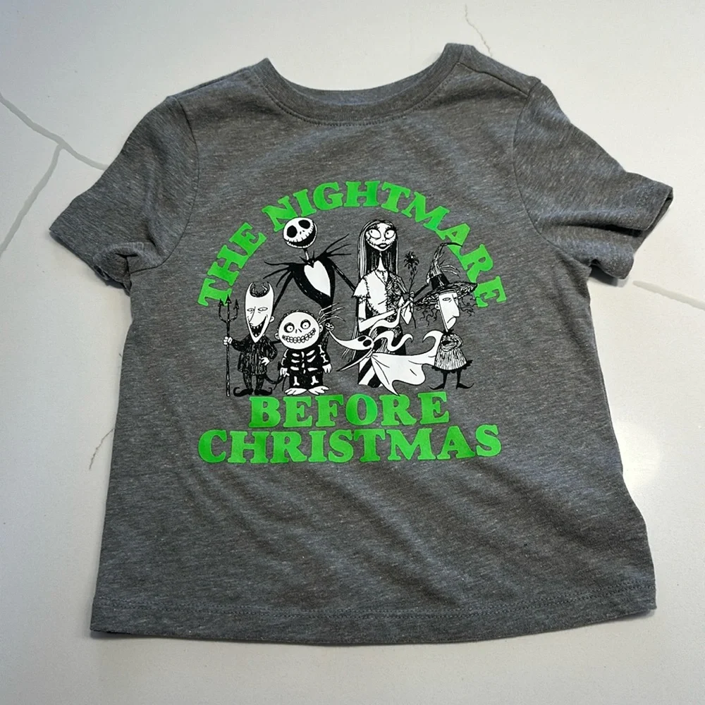 Old navy nightmare before Christmas short sleeve t-shirt 2T gray green white 👻